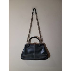 Isaac Mizrahi black leather shoulder bag/purse